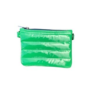THINK ROYLN Green Quilted Wristlet with Glossy Finish